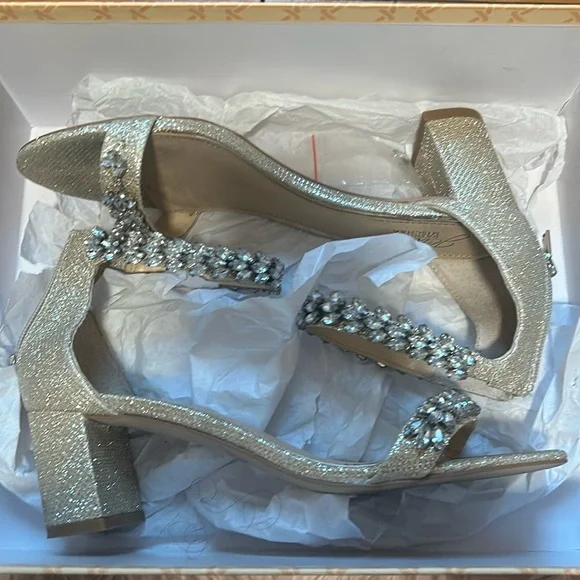 Jewel Badgley Mischka Shoes Womens Bronwen Block Heel Evening